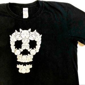 Unisex Dali Inspired Cat Skull Tee
